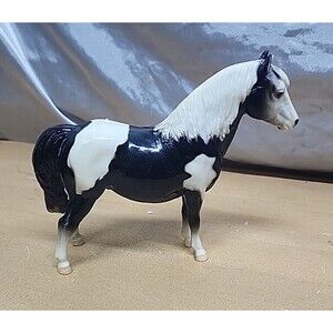 Breyer horse Midge black and white pinto shetland pony EUC